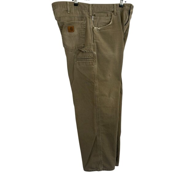 Carhartt Men Carpenter Loose Fit Khaki Work Pants 38x29 American Workwear Grunge - Picture 4 of 13